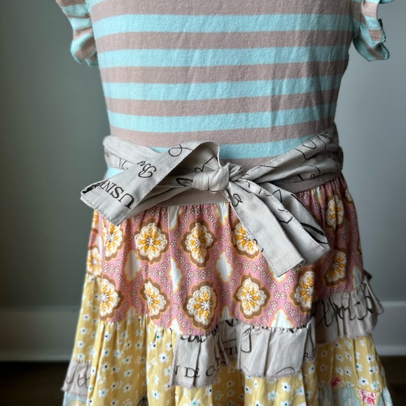 MUSTARD PIE Striped Multicolor Kids Dress SIZE 4T made in India - Picture 10 of 14